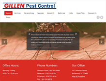 Tablet Screenshot of gillenpestcontrol.com